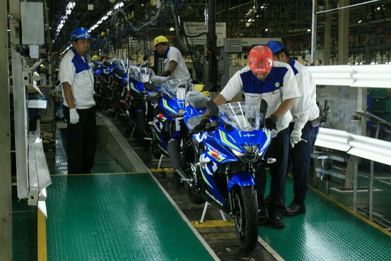 Indonesia menjadi basis produksi Suzuki GSX-R150 kar di Tambun, Suzuki GSX-R150 dirakit 37 unit per jam