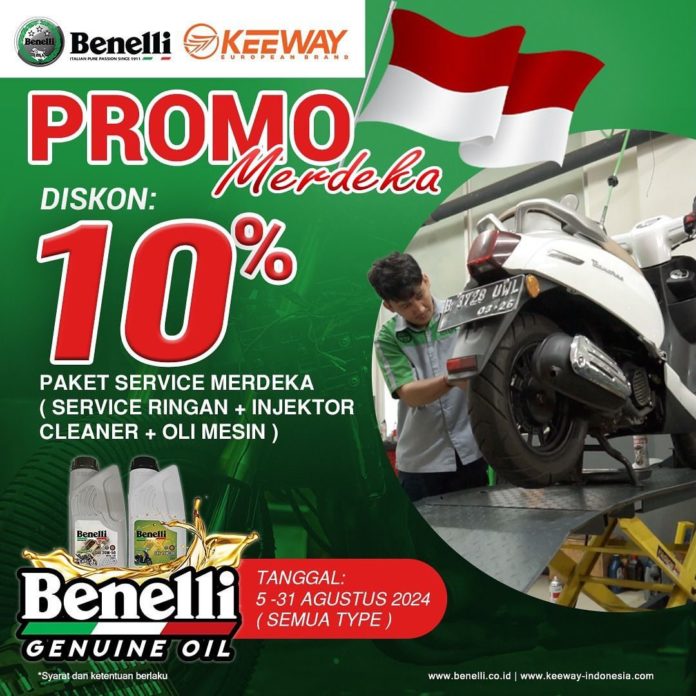 Benelli Promo Merdeka, Diskon Paket Service dan Penawaran Spesial Agustus 2024 Potongan Hingga 4 Juta