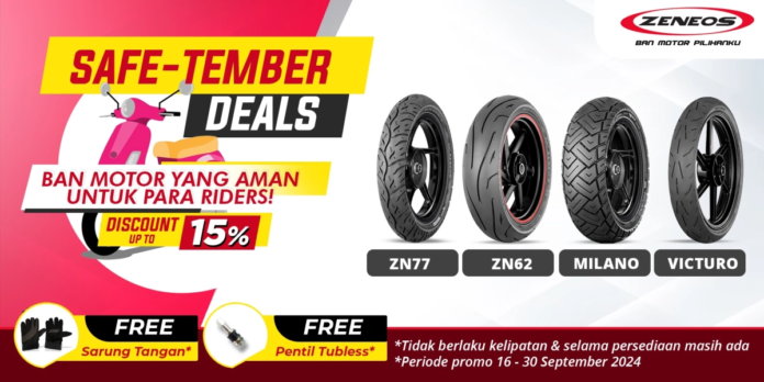 Promo Zeneos Tires, Safe-Tember Deals Diskon Hingga 15%