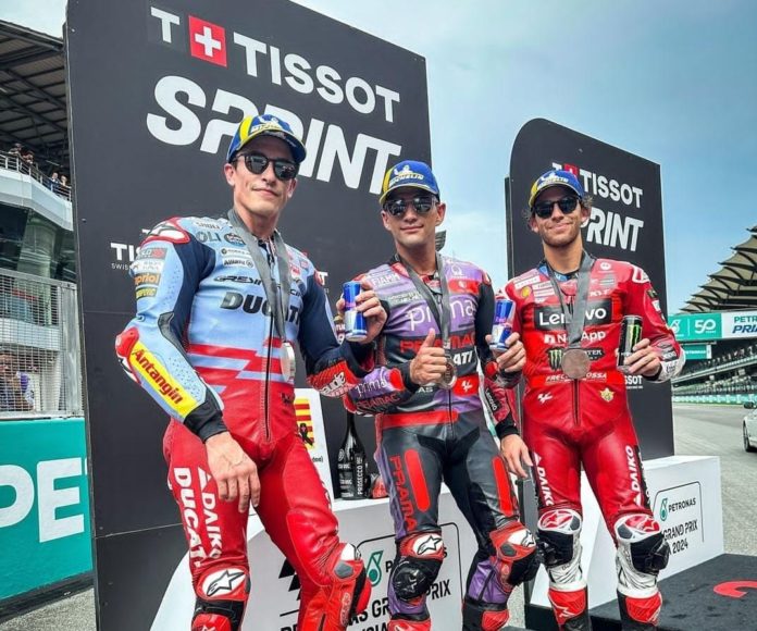 Sprint Race MotoGP Malaysia 2024: Martin Menang, Bagnaia Out